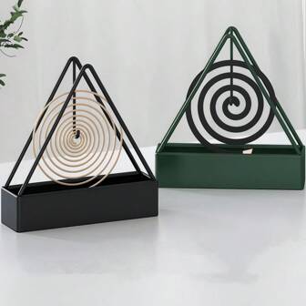 1个蚊香盒 全金属灰板 防火防烫蚊香盘支架 户外家用香炉架子 带盖