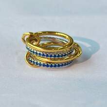 VKHK 1 件创意 18K 镀金不锈钢锆石装饰多层圆环单戒指适合女士男士情侣日常佩戴和礼物 - 創意戒指 - 查看 18