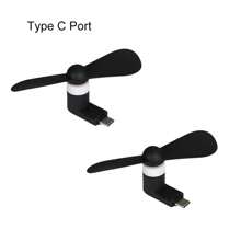 2 piezas Ventilador mini USB Tipo C, Ventilador de teléfono 2 en 1 Micro + Tipo C, Ventilador personal portátil pequeño que se enchufa en teléfonos móviles para uso al aire libre, viajes y desplazamientos, Ventilador de teléfono mini Tipo C compatible con Samsung Galaxy S25/S24/S23/S22 y teléfonos inteligentes Android