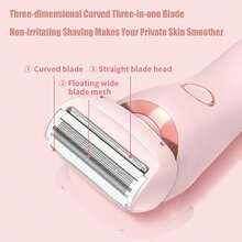 Dusk Razor For Women: Silk Glide Pro 3.0 Electric Shaver - Waterproof 2-In-1 Wet&Amp;Dry Painless Hair Removal For Legs\/Underarm\/Bikini With Removable Head &Amp; Travel Case (Pink) - Black - View 2