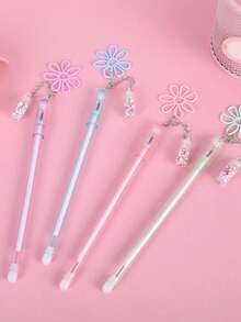 4 支随机漂流瓶中性笔，0.5 毫米，书写流畅，适合返校、办公用品、学习和教师奖励 - 彩色 - 查看 12