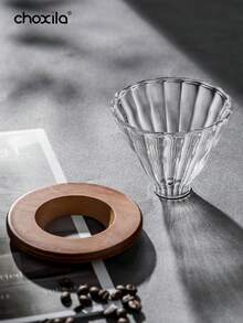 choxila 1pc Coffee Filter Stand, Pour Over Filter Cup Stand, Cone Coffee Dripper Holder Rack, Wooden Filter Cup Holder, Suitable For V-Shaped Filter Cup Back To School - Wooden Stand - View 2