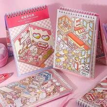 25pcs Pet Stickers + 20 Different Scenes Miniature Scene Sticker Collection Book, 3D Layered Micro Miniature House Stickers For Girls, Decor For Room, Home, Halloween Wall Stickers Wall Sticker Home Decor Room Decor Halloween Decor