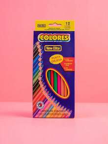 12 支油性彩色铅笔套装，学生和儿童绘画和着色铅笔，返校礼物 - 彩色 - 查看 8