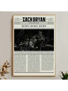 1 pieza Sin marco, póster del famoso cantante de música country estadounidense, impresiones de lienzo con letras de canciones populares, gira American Heartbreak, arte de pared para fans, pintura de arte para regalo, para dormitorio, sala de estar, decoración de pared, decoración para el hogar y dormitorio