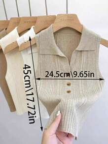 1 pieza Cuello desmontable talla M para mujer, en colores negro, blanco, beige, rosa y rojo, cuello de polo de punto con botones en estilo francés, uso interior o exterior, adecuado para 50-54 kg