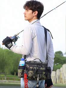 Waterproof Fishing Waist Pack – Multi-Function Lure Tackle Bag With Detachable Rod Holder & 20L Capacity (Hands-Free Design For Kayak/Bank Fishing)