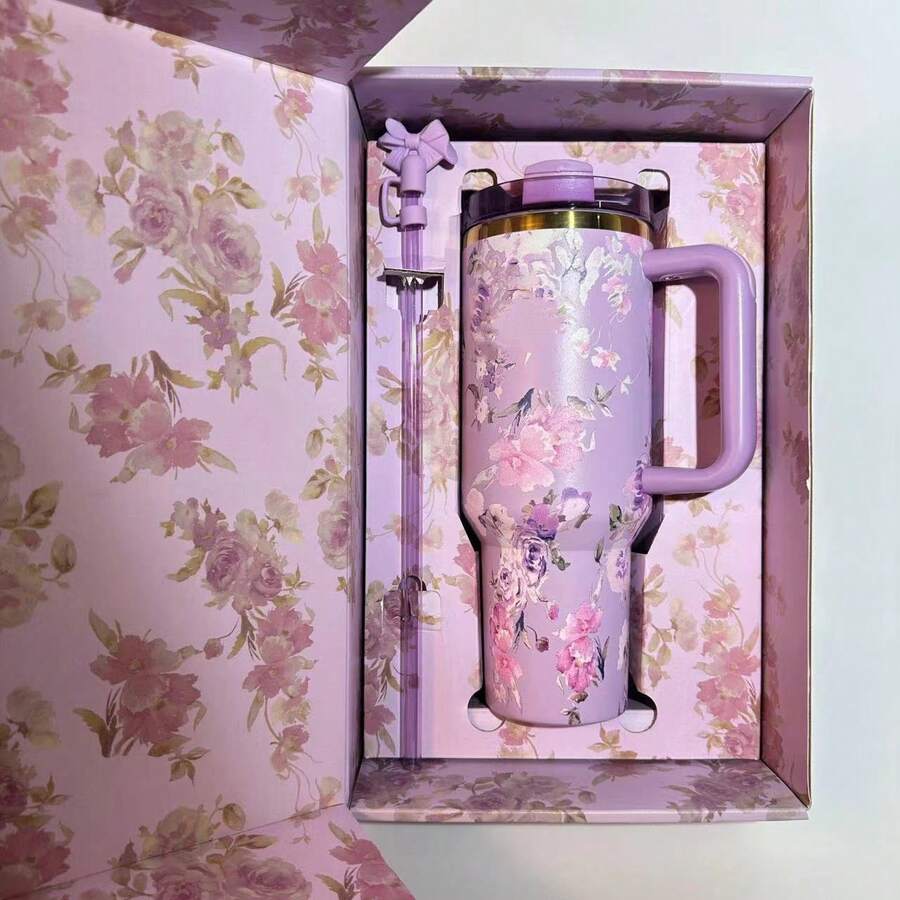 STANLEYQuencherH2.0 Tumbler With Handle And Straw 40 Oz | Flowstate3-Position Lid | Cup Holder Compatible For Travel | Insulated Stainless Steel Cup - Màu tím  Violet - Xem 1