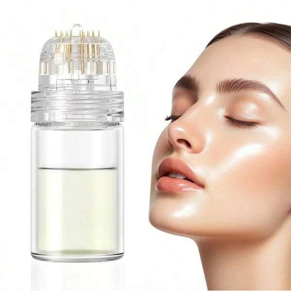 可重复使用的 Hydra Needle Derma Stamp - 0.25 毫米微针印章，适用于面部工具，20 支 Derma Serum 微针印章，用于皮肤护理，个人家用面部美容设备