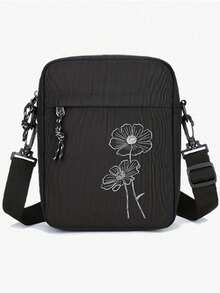 这款时尚黑色牛津布单肩包，配有可调节肩带，大容量休闲斜挎手机包，适合男士使用，饰有骷髅和玫瑰印花，是情人节、万圣节旅行者的理想礼物，也可作为帆布手提包、相机包、万圣节配饰、侧包或旅行包使用。 - 彩色 - 查看 34