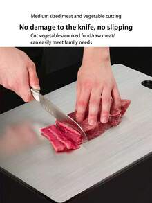 1 件不锈钢切菜板，2025 升级耐用厨房金属砧板，双面，适用于肉类、鱼类、蔬菜，可用洗碗机清洗，防滑