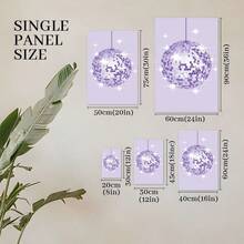 1pc Framed Canvas Wall Art Prints Poster, Purple Coquette Disco Ball Art Posters Canvas Print Painting For Living Room Bedroom Office Bathroom Dorm Home Decor, Ready To Hang - 彩色 - 查看 7