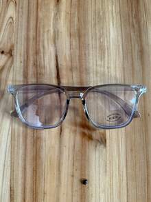 新款派对时尚男女超轻透明渐变光大框平光眼镜，经典透明镜片眼镜（无眼镜盒）