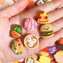 [10/20/30/50/60 peças] Miniaturas de resina sortidas para simulação de alimentos, garrafas de bebida, grampos de cabelo multicoloridos faça você mesmo, capas de celular, ímãs de geladeira, decoração para casa de bonecas, suprimentos para fabricação de joias