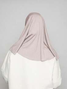 1 Stück klassischer einfarbiger seidiger weicher Stoff Langer Saum gekreuzter Schal Kopftuch Hijab, geeignet für den täglichen Gebrauch und Outdoor-Sport