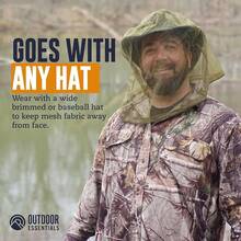 OutdoorEssentials Mosquito Bug Head Net - Face Netting Protection Against Mosquitoes, Gnats, Midges While Fishing Or Camping - Midge Nets Mesh Protection For Men & Women - Black - xanh quân đội - Xem 4