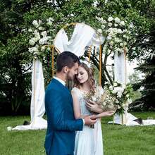 2 Pack Metal Arch Backdrop Stand(7.2FT/6FT), Decorative Balloon Arch Stand, Easy Assembly Gold Wedding Arch, Stable Backdrop Arch Stand For Wedding Ceremony, Birthday Party, Baby Shower - Metal Arch - View 7