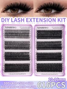 616/512/488Pcs D Roll 大容量大容量睫毛书睫毛延长套件 10D+20D+30D+40D +50D+60D+80D/50D+60D+80D+100D 自然眼妆假睫毛 10-16 混合防水化纤貂毛 3D 单睫毛束易于携带可重复使用适合日常外出、节日、日常化妆、角色扮演睫毛、全妆日常佩戴 640/448/576/570/544/560/240/184/120 件 - 彩色 - 查看 14