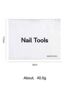 5件装便携式塑料拉链袋美甲工具美甲配件化妆包空透明收纳包 - 無色 - 查看 9