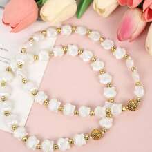 1 件创意奢华贝壳形窗帘系带，法式磁性窗帘架，1 对