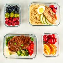 10/2pcs Set High Borosilicate Glass Food Storage & Meal Prep Containers Set With Airtight Lids - Microwave, Dishwasher, Oven & Freezer - Dark Grey - View 6