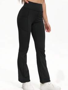 3Packs Women's Flare Leggings With Pockets, Comfortable AndSoft High Waisted Tummy Control Bootcut Workout Yoga Pants(If You Are Between Sizes, We Recommend Sizing Up) - 3Pcs Black - View 6