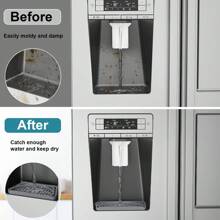 硅胶滴水盘 - 适用于饮水机、冰箱和咖啡机的通用防滑垫，带排水槽的防滑台面保护垫