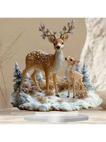 1pc MAHUNIYA Bohemian Acrylic Reindeer Decor Ornament, Christmas Theme Desktop Decoration, Multi-Purpose Animal Figurine, Suitable For Home, Office, Bookstore - Christmas Gift