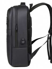 Backpack, Slim Business Notebook, 14-Inch Computer Bag, 15.6-Inch Casual Backpack, Versatile USB For Men And Women - 黑色 - 查看 8