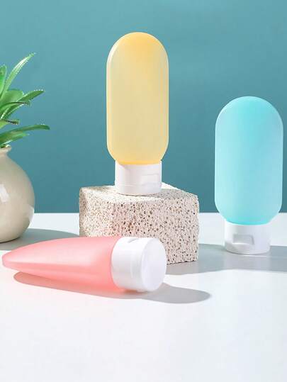 Bộ 3 chai du lịch bằng silicon, hộp đựng có thể tái sử dụng cho dầu gội, mỹ phẩm, kem dưỡng da, hộp đựng đồ trang điểm du lịch - Chống rò rỉ, không mùi, chai đựng mỹ phẩm cho kem dưỡng da, sữa tắm, chai đựng đồ dùng vệ sinh cá nhân di động cho dầu gội, sữa tắm, kem dưỡng da.