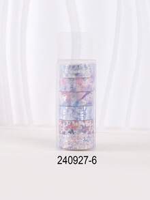 6 Rolls/Box, Simple Floral Pattern Washi Tape - Creative Design Hot Stamping And Silver Stamping Craft Decorative Sticker Rolls For Scrapbook Decoration Card Decoration Materials Notebook Decoration Masking Tape - Add Elegance To Your DIY Handbook! Back To School