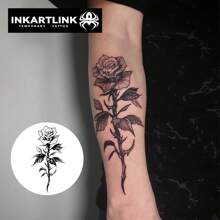 INKARTLINK Innovative Tattoo Technology, Semi-Permanent Tattoo, Rose Flower, Personalized Tattoo, Soul-Stirring Tattoo, Temporary Tattoo, Waterproof, Authentic Tattoo Appearance, Plant-Based Tattoo