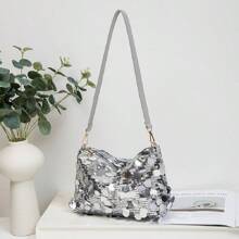 Bolsa de mão com almofada de glitter para axilas, bolsa transversal para celular feminina, 2025