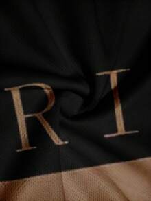 Conjunto de 2 piezas para hombre, con camiseta de manga corta con estampado de la letra "París" y pantalón largo informal - Multicolor - Ver 4