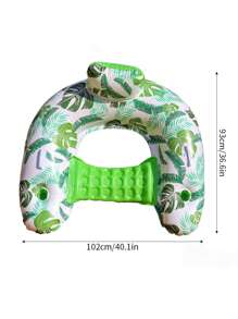 1PC Adult Swimming Ring U-Shaped Floating Lounge Chair, Water Inflatable Floating Raft, Unisex Swimming Pool Float Chair, Beach Essentials, Beach Accessories