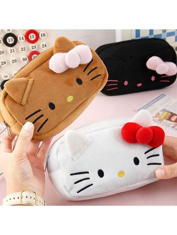 Sanrio 1 Pieza Estuche de papelería de Hello Kitty, bolsa de gran capacidad con diseño de dibujos animados para lápices, regreso a la escuela, suministros escolares, regalo (Algunas partes pueden ser aleatorias)