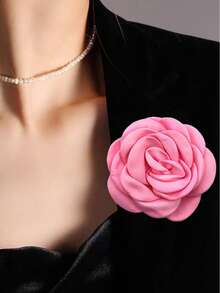 1pc Versatile Fashion New Multilayer 9cm Big Flower Fabric Brooch For Women, Suitable For Clothing, Scarf, Hat Decoration, Daily Wear & Party - Camellia Flower Brooch - View 8