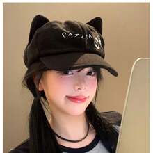 Süße Baseballkappe mit Katzenohren, Kawaii japanischer Anime Stil Sonnenschirmmütze für Studenten, schmeichelhafter Sitz