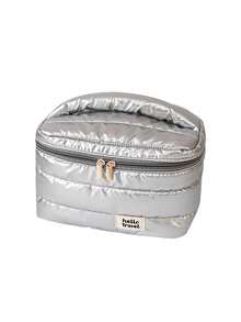 1套大容量便携式化妆品和护肤品收纳包，防水亮面洗漱包，柔软云状化妆包，高颜值手提洗漱包