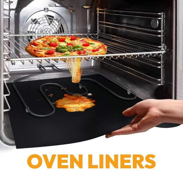 1pc Non-Stick Oven Liner - Heavy-Duty, Reusable Oven Pad Set For Electric And Gas Ovens,Outdoor Camping Fiberglass Non-Stick Heat-Resistant Grill Mat Set - Black Mat, Suitable For Home, Restaurant And Camping Outdoor Grill Mats, Grill Mat | Multifunctional Cooking Mat | Grill Mat, Outdoor Grilling Accessories