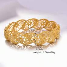 1pc Middle Eastern Style Luxury Bride Open Bangle Bracelet, Elegant Women Jewelry, Southeast Asia Accessories