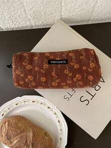 1 件复古艺术化妆刷收纳袋便携式化妆收纳整理袋带拉链多功能铅笔盒适合女士和女孩适合日常使用旅行必需品度假暑假返校学校用品袋学校旅行包女士化妆包旅行用品