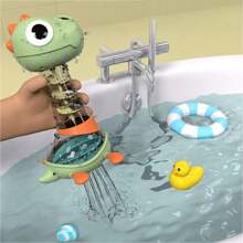 Douche avec dinosaure tournoyant sous cascade, jouets de bain éclaboussant de l'eau pour tout-petits de 18+ mois, fille ou garçon, jouets de bain pour bébé, dinosaure de salle de bain durable pour bébé