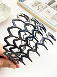 1pc Mother's Day Leopard Patterned Hair Hoop, Fashion Elegant Casual Minimalist Resin Material Girls Solid Shiny Leopard Tooth Headband Hair Accessory Set, Suitable For Daily, Commuting, Bathing, Makeup, Fixing Messy Hair, Wavy Hair Hoop, Hairband, Hair Hoop Headbands