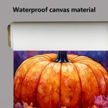 1 Piece,Colorful Pumpkins, Fallen Leaves, Watercolor Style, Vibrant, Autumn Background,Halloween Modern Frameless Art Decoration Painting, Printed Posters Mural, Waterproof Canvas,Suitable For Home, Office, Bedroom, Living Room, Study, Bathroom, Bar, Wall Arts And Home Decoration, Is An Ideal Holiday Gift Halloween Decor Fall Decor Room Decor