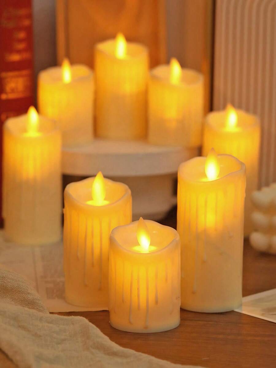 1个逼真塑料电子蜡烛灯，电池供电无焰蜡烛灯，家居装饰打火机蜡烛，蜡烛灯，婚礼装饰蜡烛灯，许愿蜡烛，适用于节日、派对、婚礼和祈祷场景装饰，室内卧室装饰蜡烛，圣诞装饰蜡烛