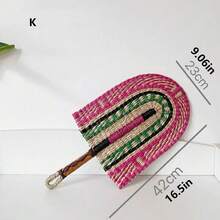 1 Peça Leque de Parede Tecido à Mão de Grama Marinha de 16,5 Polegadas, Leque Decorativo de Elemento Africano, Decoração de Parede Colorida