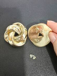 3pcs/Set 1pc Minimalist Asymmetrical CCB Earrings Design, Uniquely Crafted For Women, Suitable For Everyday Wear And Festivals