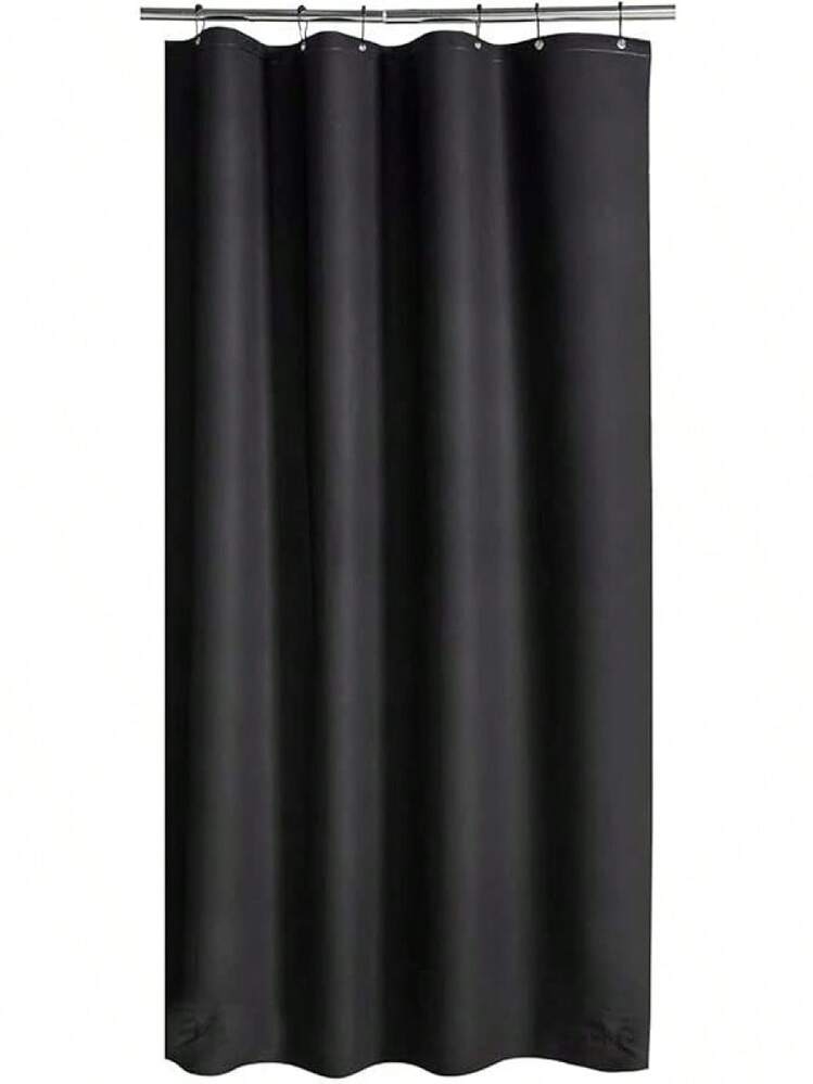 Stall Shower Curtain 54x78, Plastic, Thick PEVA, Heavy Duty With 2 Weighted Stones And 9 Grommets - Black - View 1