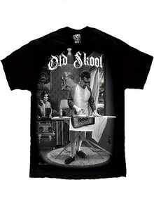 [Lowrider Chicano Art DGA T Shirt] Old School  Gangster Lowrider Chicano Art David Gonzales DGA T Shirt - 黑色 - 查看 1